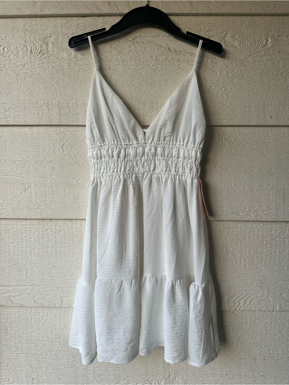 White textured mini dress
